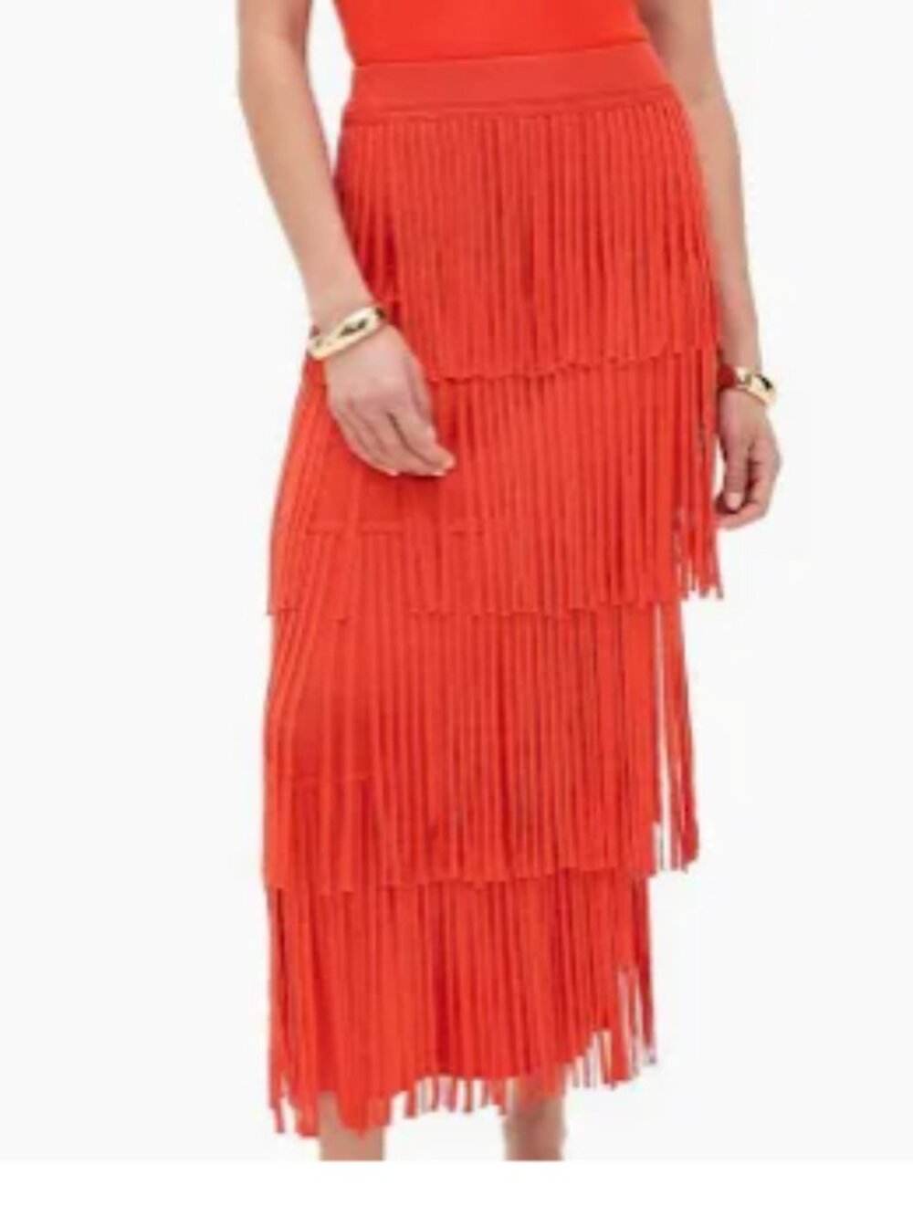 Simon Miller Za Za Fringe Skirt Coral Red